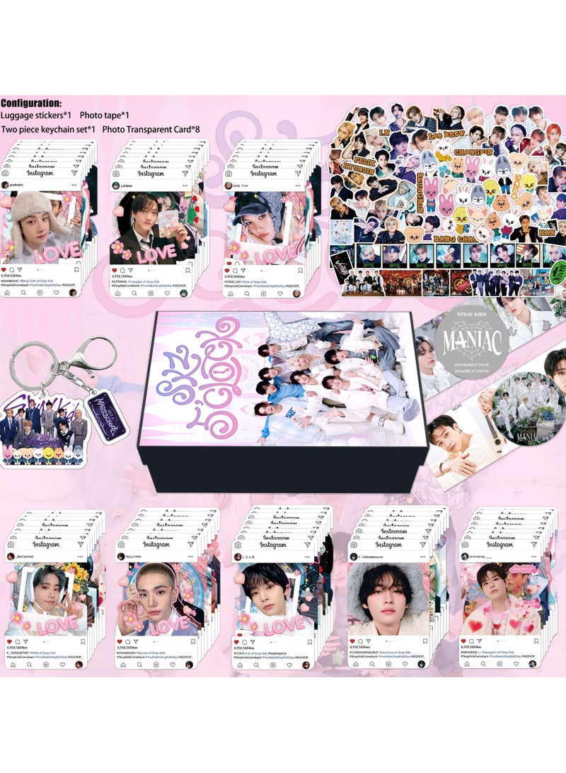 EHOME Stray kids Album GIANT Gift Box With Lomo Cards, Acrylic Stand, Hand Account Tape, Keychain, Lanyard, Stickers, Photo Card  - Image 1