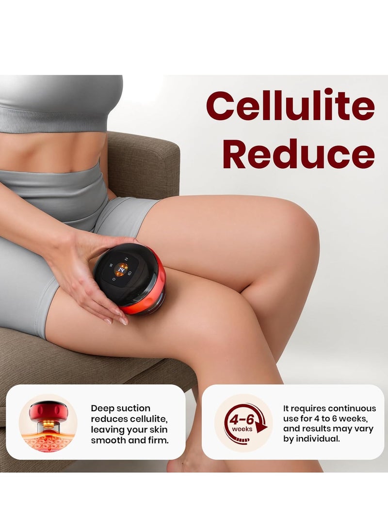 ONLYMAY 5-in-1 Smart Dynamic Cupping Therapy Set with 20 Level Temperature and Suction, Cupping Kit for Massage Therapy, Electric Cupping Device with Red Light for Back Muscle Soreness (Red) - Image 5