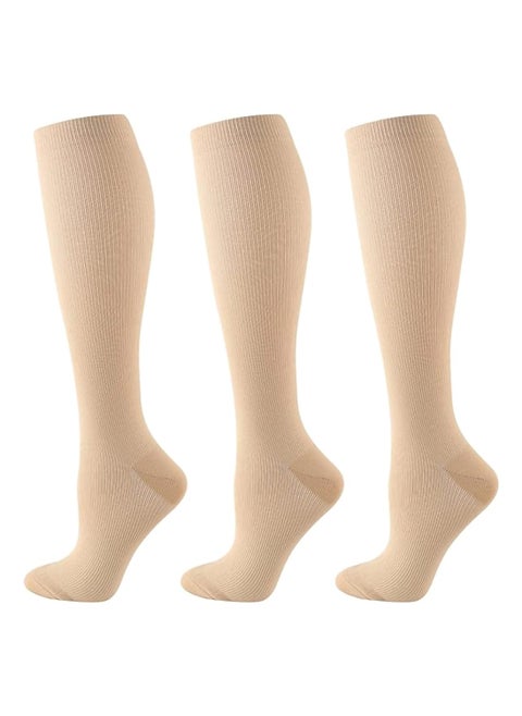 جوارب ضغط نحاسية 3 قطع للجنسين ، جوارب ضغط للدورة الدموية ، مقاس L/XL للاستخدام الطبي والمشي وركوب الدراجات 15-20 مم زئبقي