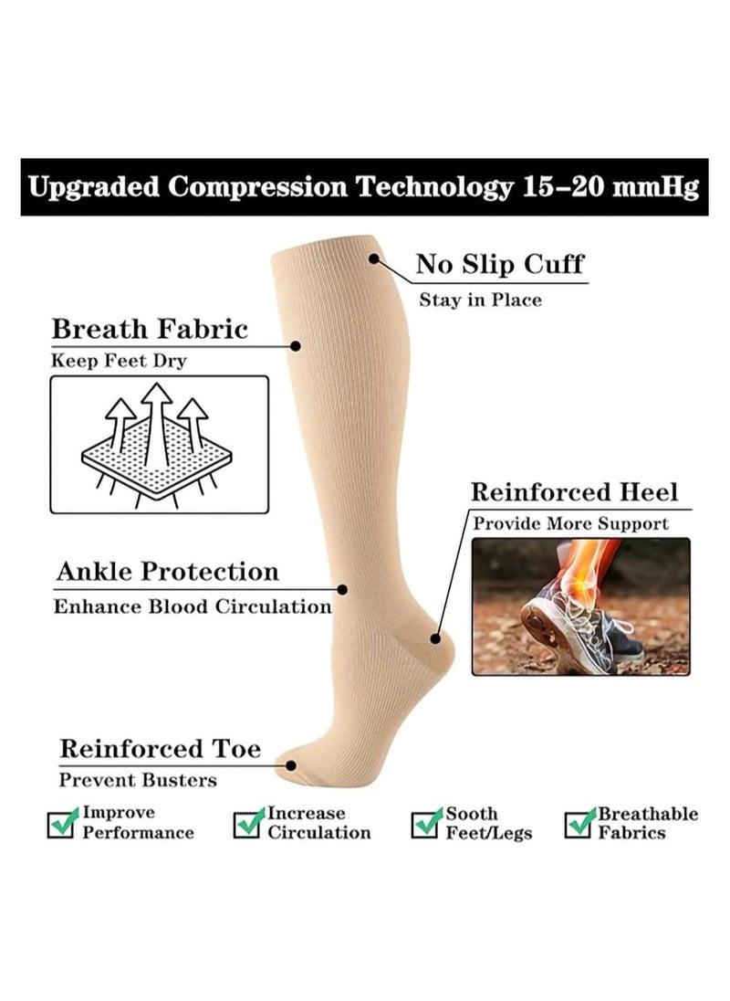 Concretization - جوارب ضغط نحاسية 3 قطع للجنسين ، جوارب ضغط للدورة الدموية ، مقاس L/XL للاستخدام الطبي والمشي وركوب الدراجات 15-20 مم زئبقي - Image 1