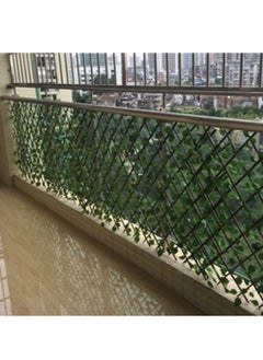 LINGWEI Green Ivy Leaves Garden Wall Decoration Fence Green Hedges Fence Wooden Retractable Fence Garden Plant Bamboo Garden Fence Expandable Wooden Artificial Leaf Fence  - Image 5