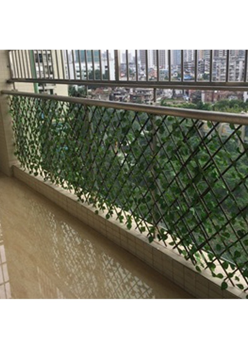 LINGWEI Green Ivy Leaves Garden Wall Decoration Fence Green Hedges Fence Wooden Retractable Fence Garden Plant Bamboo Garden Fence Expandable Wooden Artificial Leaf Fence  - Image 5