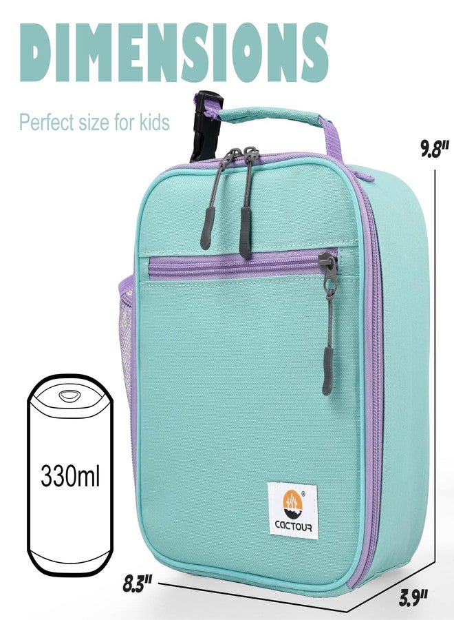 CaCTOUR Lunch Box Kids,2 Packs Insulated Lunch Bag for Girls Boys,Soft Bag Mini Cooler Back to School Thermal Reusable Lunch Bag for Work School Picnic（Light Green & Pink - Image 2