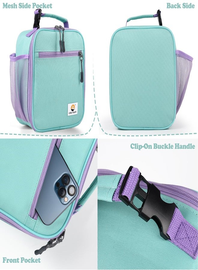 CaCTOUR Lunch Box Kids,2 Packs Insulated Lunch Bag for Girls Boys,Soft Bag Mini Cooler Back to School Thermal Reusable Lunch Bag for Work School Picnic（Light Green & Pink - Image 3
