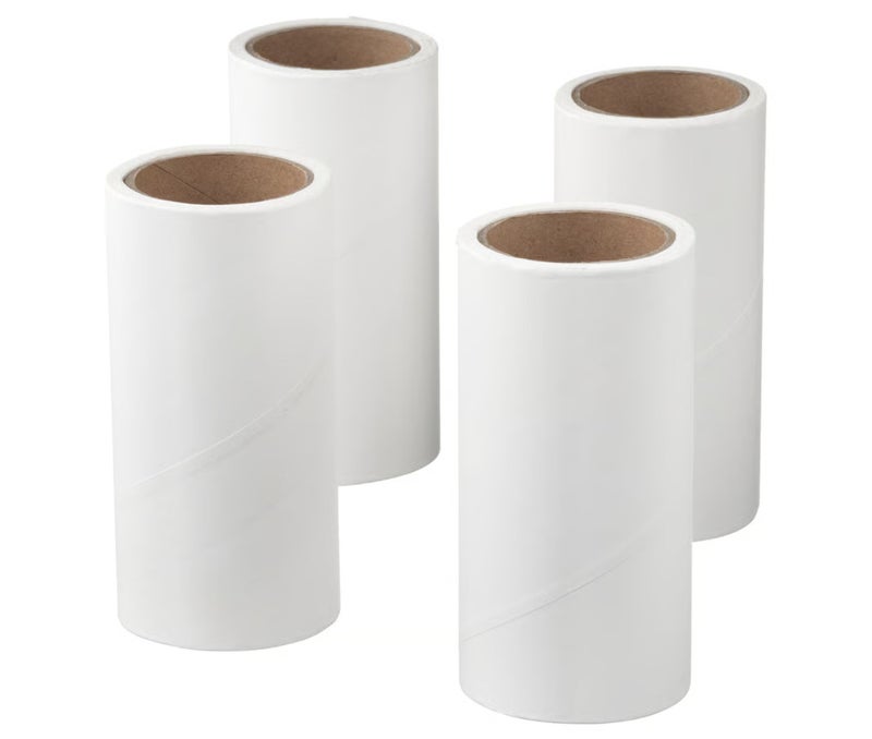 عبوة إعادة تعبئة رول إزالة الوبر مكونة من 4 قطع، 60 ورقة لكل رول، لفائف لاصقة لإزالة شعر الحيوانات الأليفة من الملابس والأثاث ومقاعد السيارة - Image 1