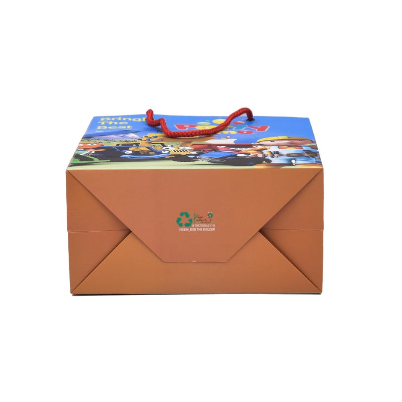 PPJ ® -HAPPY BIRTHDAY BUILDER PARTY TIME (CARTOON) (10 Pcs.) PAPER CARRY BAG, 10 Inch X 8 Inch X 4 Inch RETURN GIFT/HAPPY BIRTHDAY/RETURN GIFTS/GIFTS/GIFT BAGS/GIFT COVERS (Pack of 10) - Image 4