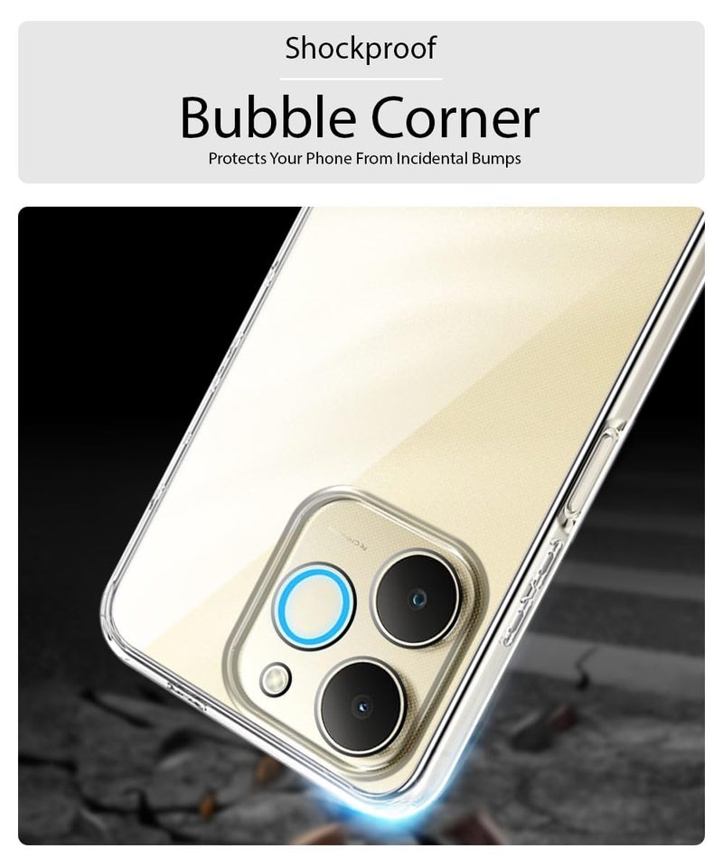 WOW IMAGINE Transparent Back Cover Case for Realme Narzo 80 Lite 4G | Realme C71 5G | Raised Bumps for Full Device & Camera Protection Shockproof TPU Silicone Back Case Mobile Cover – Transparent - Image 4