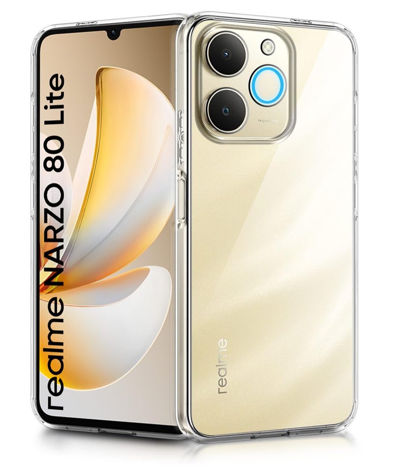 WOW IMAGINE Transparent Back Cover Case for Realme Narzo 80 Lite 4G | Realme C71 5G | Raised Bumps for Full Device & Camera Protection Shockproof TPU Silicone Back Case Mobile Cover – Transparent - Image 1