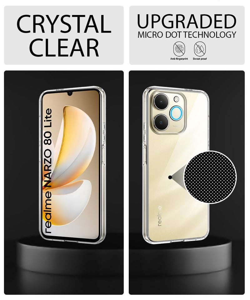 WOW IMAGINE Transparent Back Cover Case for Realme Narzo 80 Lite 4G | Realme C71 5G | Raised Bumps for Full Device & Camera Protection Shockproof TPU Silicone Back Case Mobile Cover – Transparent - Image 3