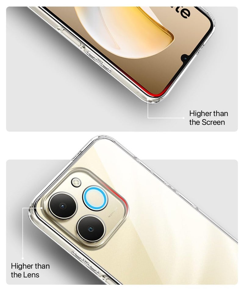 WOW IMAGINE Transparent Back Cover Case for Realme Narzo 80 Lite 4G | Realme C71 5G | Raised Bumps for Full Device & Camera Protection Shockproof TPU Silicone Back Case Mobile Cover – Transparent - Image 5