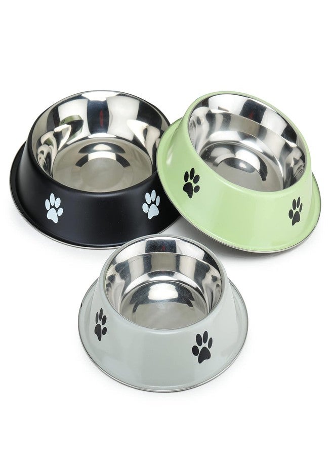 Madhabi Stainless Steel Cat Food and Water Bowl - 5 No. Size Feeding Dish with Non-Skid Rubber Base | BPA-Free Non-Toxic Pet Feeder for Cats and Kittens | Durable Anti-Slip Design for Daily Use - Image 1