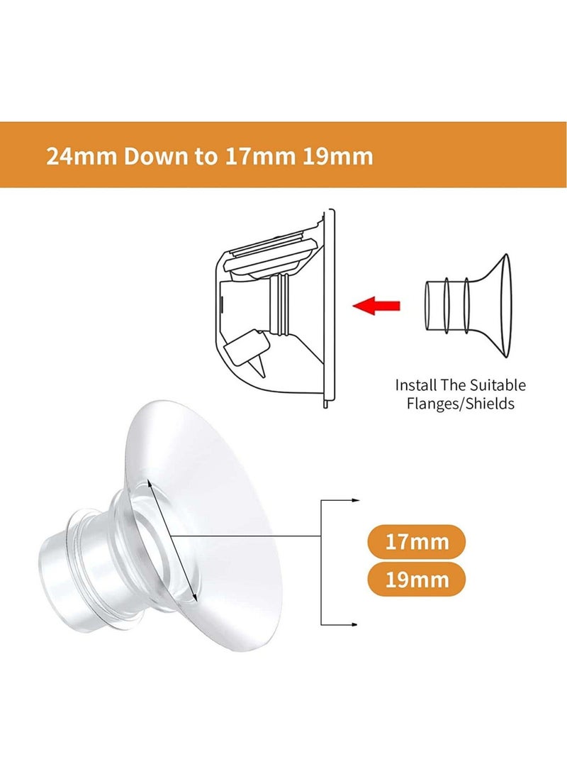 4pcs 17mm 19mm Inserts for momcozy S9 S12 S9pro S12pro Lansinoh Bellababy Pump Parts Replace Wearable Breast Pump Shield Insert to Reduce 24mm Down to 17mm 19mm - Image 3