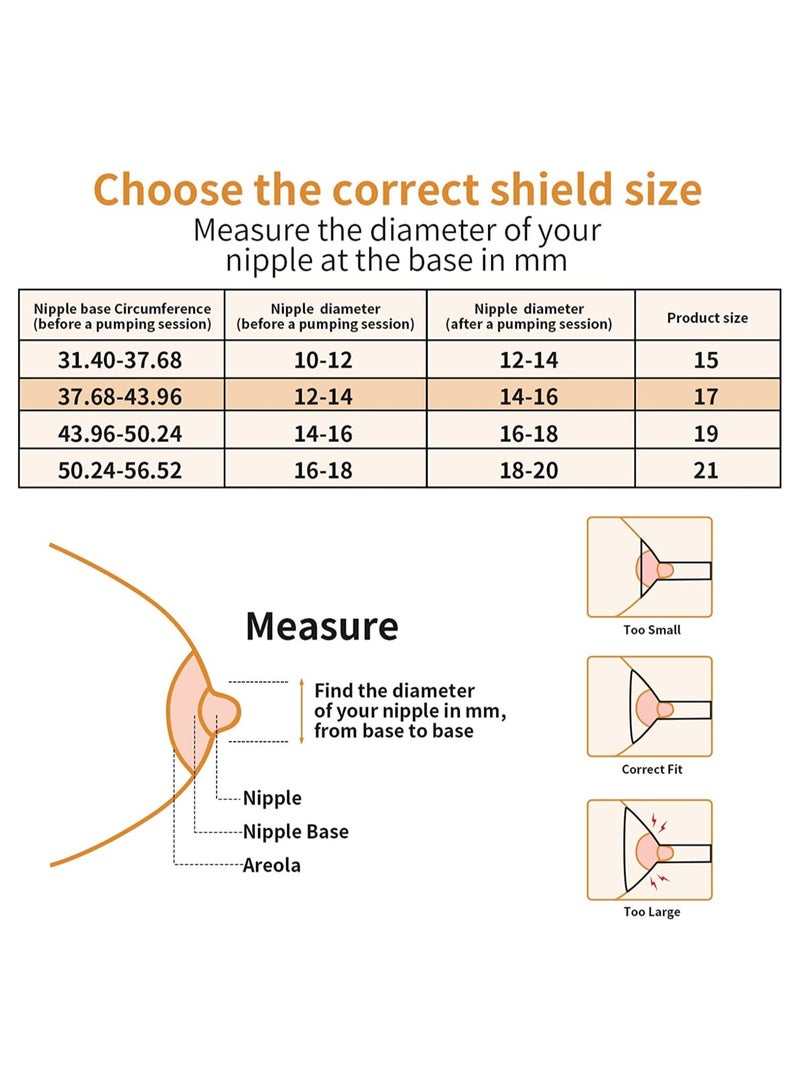 4pcs 17mm 19mm Inserts for momcozy S9 S12 S9pro S12pro Lansinoh Bellababy Pump Parts Replace Wearable Breast Pump Shield Insert to Reduce 24mm Down to 17mm 19mm - Image 5