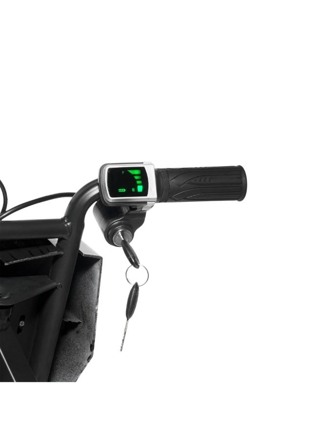 Crony JL009 8″ v-type drift car for kids, 250 w motor, 36 v/3 ah battery, 3-speed modes, led lighting, football & street-dance design, smooth drift wheels, 18 km/h top speed, 7–10 km range, lightweight electric drift toy, easy control for beginners, fun drift action, ideal for kids who love drifting, racing, and scooter-style maneuverability, Black Spid - Image 4