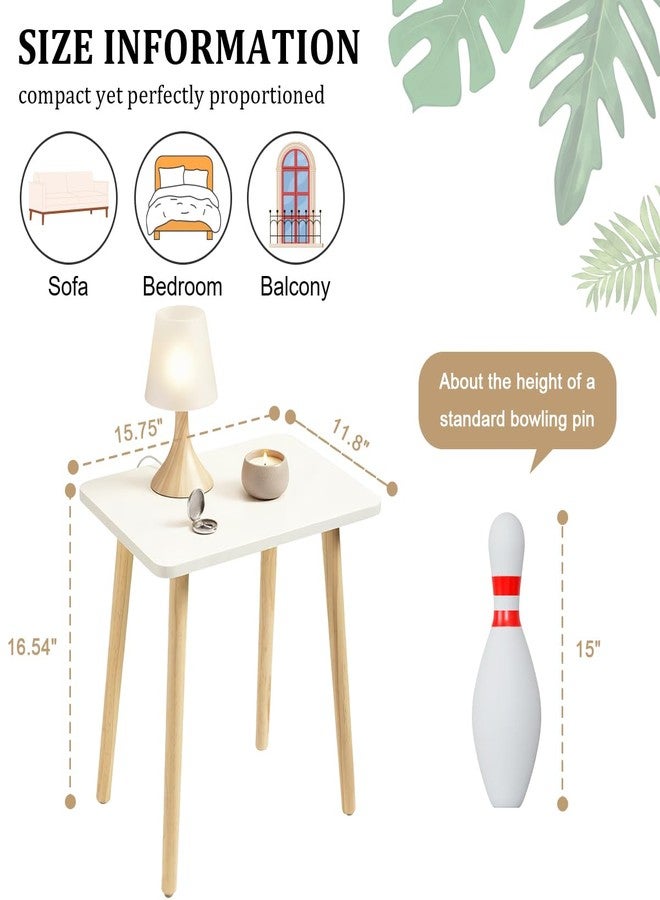 FORAOFUR Small Side Table, Modern Wood Mini Coffee Table, Easy Assembly Compact End Table for Living Room Bedroom Sofa, Minimalist White Accent Furniture for Small Spaces - Image 2