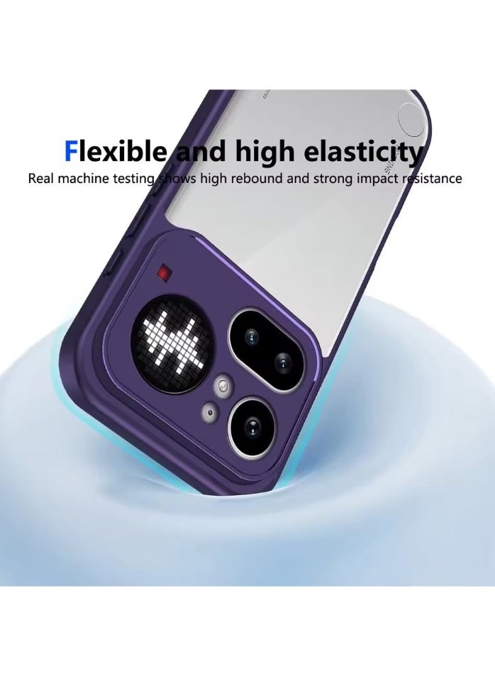 عام متوافق مع Nothing Phone 4A Pro 5G (2026) غطاء PC + TPU غير لامع شفاف، غطاء واقٍ مضاد للصدمات لـ Nothing 4A Pro. - Image 2