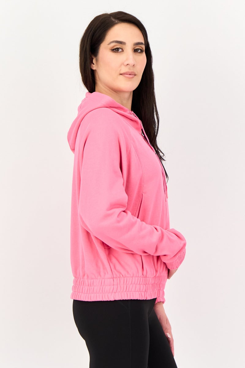 Nike Women Loose Fit  Long Sleeves Outdoor Hoodied Jacket, Pink - Image 3