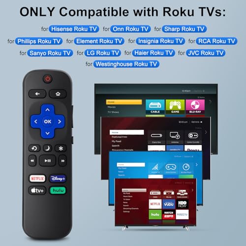OMAIC Replacement for Roku-TV-Remote, Compatible for Hisense/Onn/Sharp Roku Series Smart TVs【Pack of 2】 - Image 3