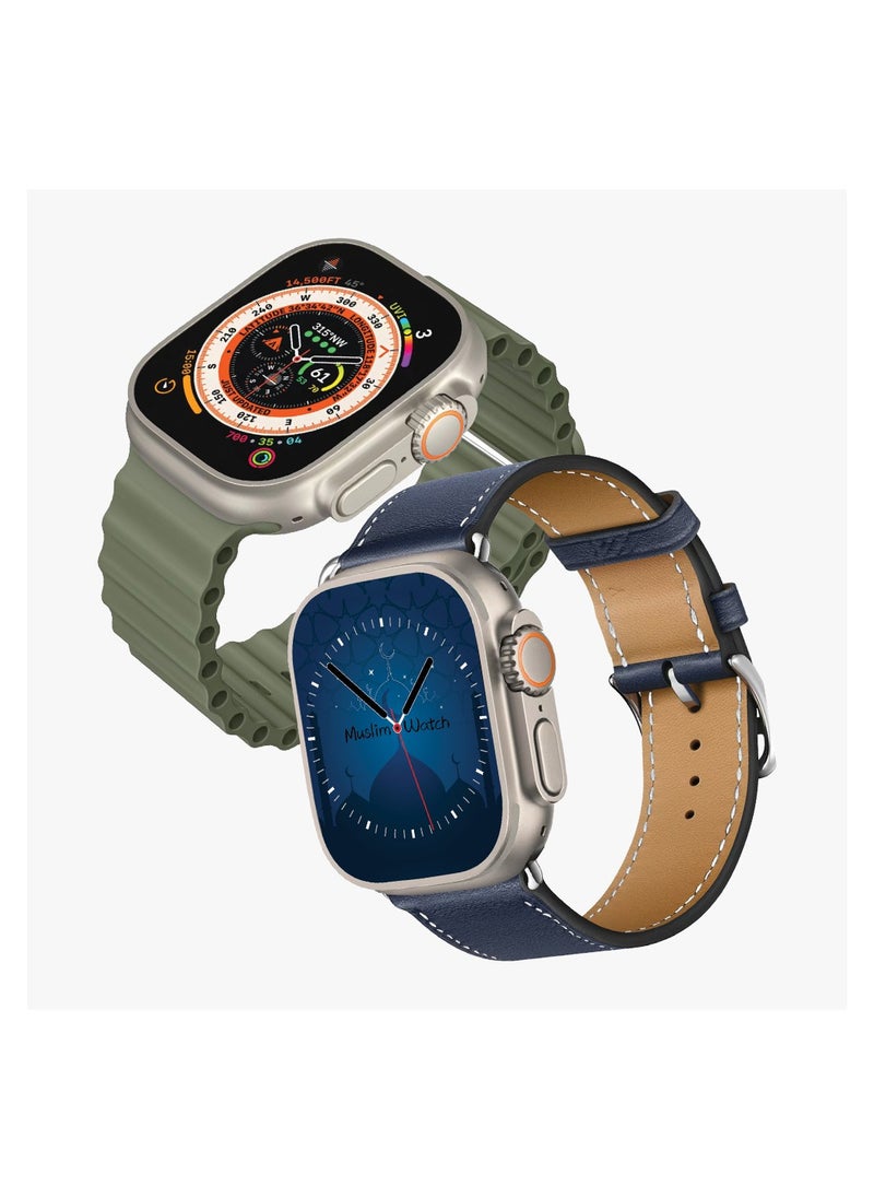دينكس - ساعة ذكيه MUSLIM WATCH ULTRA الجديدة السلسلة الثامنة بشاشة كاملة وتعمل بنظام الأندرويد و IOS وتدعم خاصية الـ GPS و NFC لتذكير اوقات الصلاة والتسبيح مقاس 49 مم - Image 1