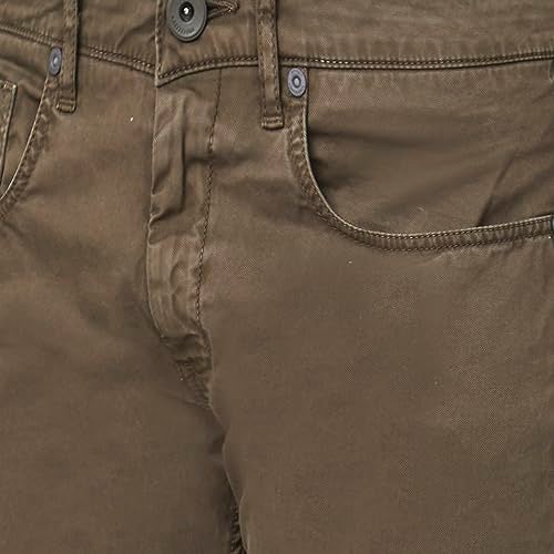 Spykar Men Olive Green Cotton Slim Fit Ankle Length Mid Rise Trousers - Image 5
