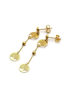 Gold Zone Real Gold Tree Hanging Stud Earring Set 0239-111 E1713  - Image 2