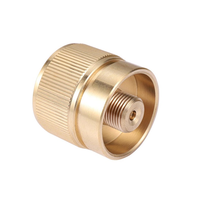 Kbrotech Camping Stove Adapter 1LB Propane Small Tank Input and a Lindal Valve EN417 Output Outdoor Cylinder LPG Canister Convert Brass