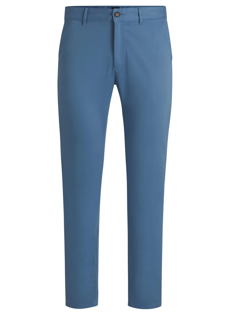 BOSS Slim-fit chinos in stretch-cotton satin