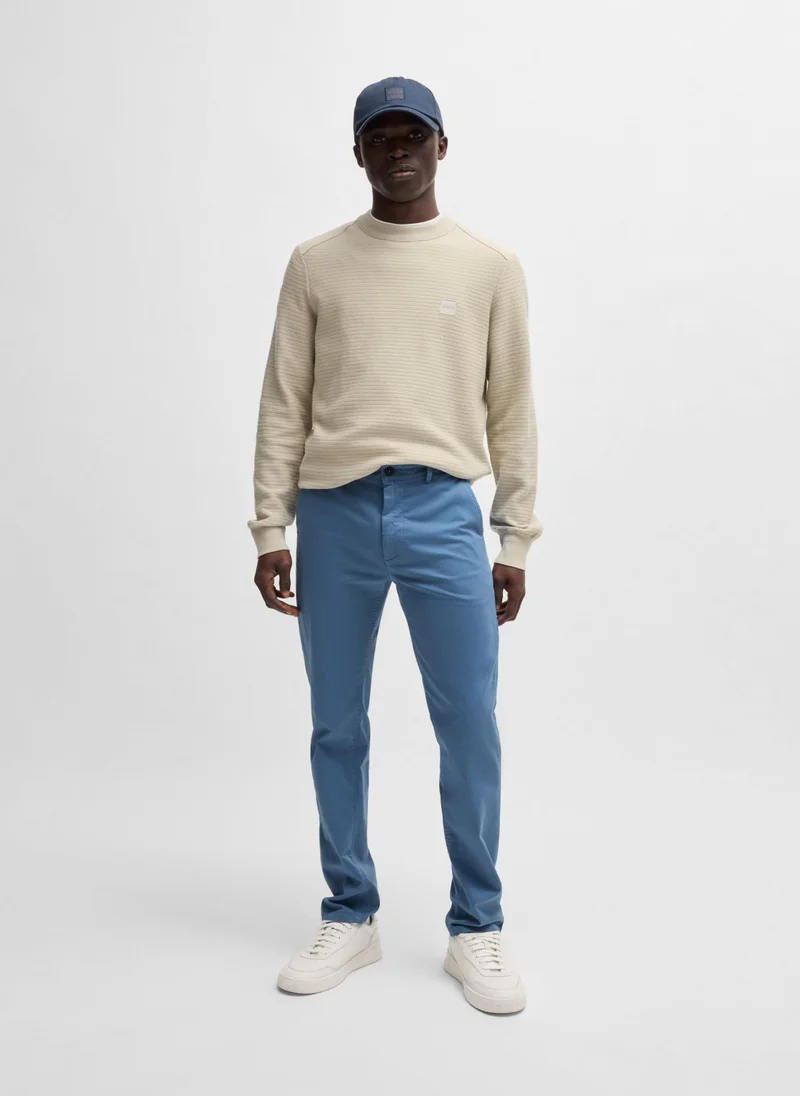BOSS Slim-fit chinos in stretch-cotton satin