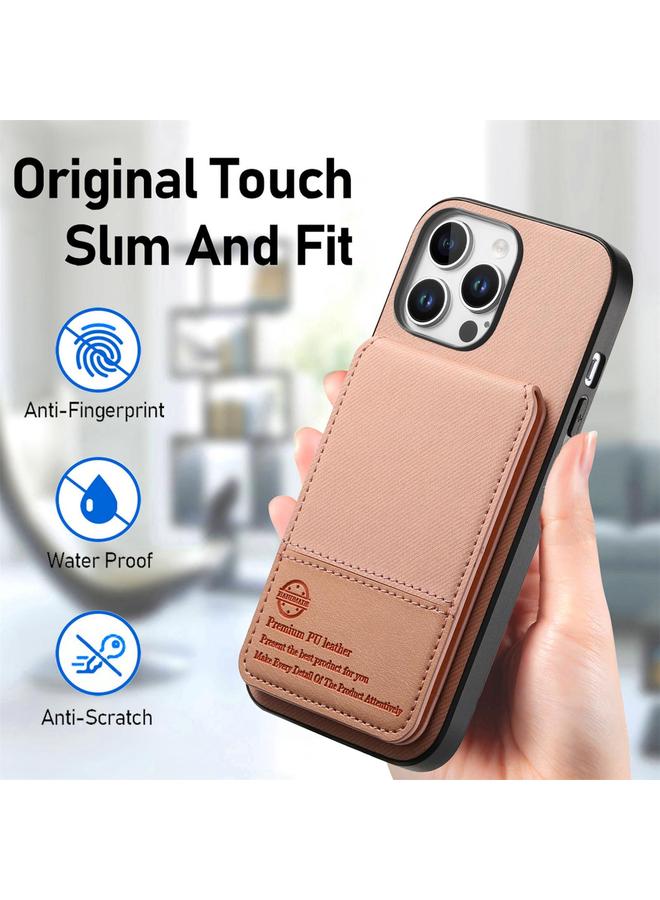 Zaboon Case For iPhone 12 Pro Max Twill Fabric Leather Vertical Flip RFID Card Bag Phone Case - Image 5