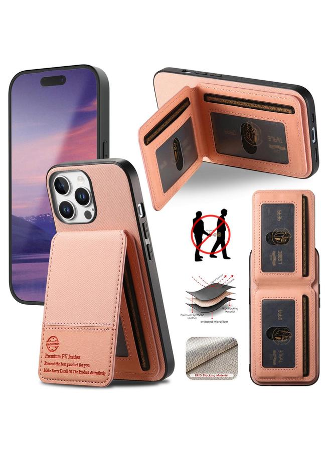 Zaboon Case For iPhone 12 Pro Max Twill Fabric Leather Vertical Flip RFID Card Bag Phone Case - Image 1