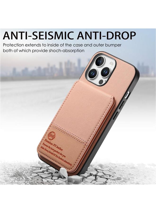 Zaboon Case For iPhone 12 Pro Max Twill Fabric Leather Vertical Flip RFID Card Bag Phone Case - Image 4