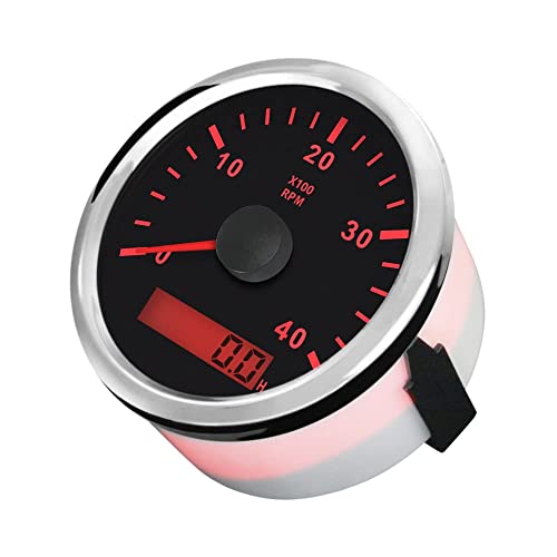 ELING Universal Diesel Tachometer RPM REV Counter with Hour Meter 4000RPM 85mm 12V 24V with Backlight - Image 3