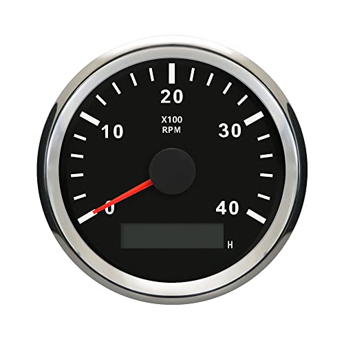 ELING Universal Diesel Tachometer RPM REV Counter with Hour Meter 4000RPM 85mm 12V 24V with Backlight - Image 5