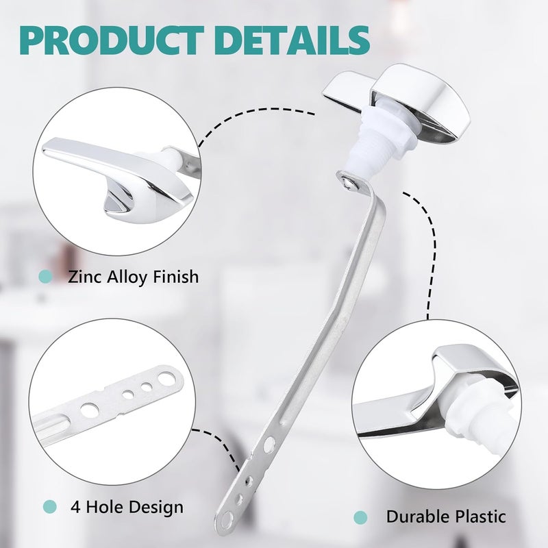 OasisFlow Toilet Handle Replacement Trip Lever Compatible with Kohler 87115-CP Toilet, Toilet Flush Handle Side Mount, Chrome - Image 4