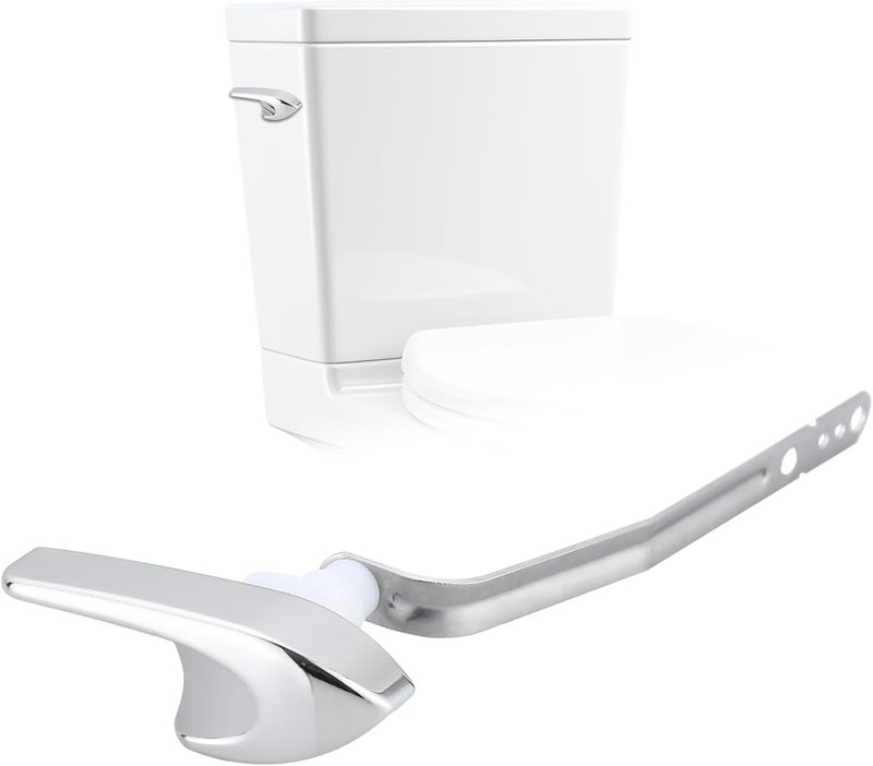 OasisFlow Toilet Handle Replacement Trip Lever Compatible with Kohler 87115-CP Toilet, Toilet Flush Handle Side Mount, Chrome - Image 1