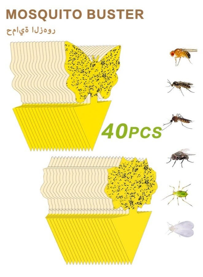 Arabest Flying Insect Glue StickerTrap, EcoFriendly Pest Control Solution, Indoor and Outdoor Plants Use Sticky Fly Paper Strips Effective Mosquito Gnats Fruit Fly Bug Catcher Safe Home Fly Trap Kit - Image 1