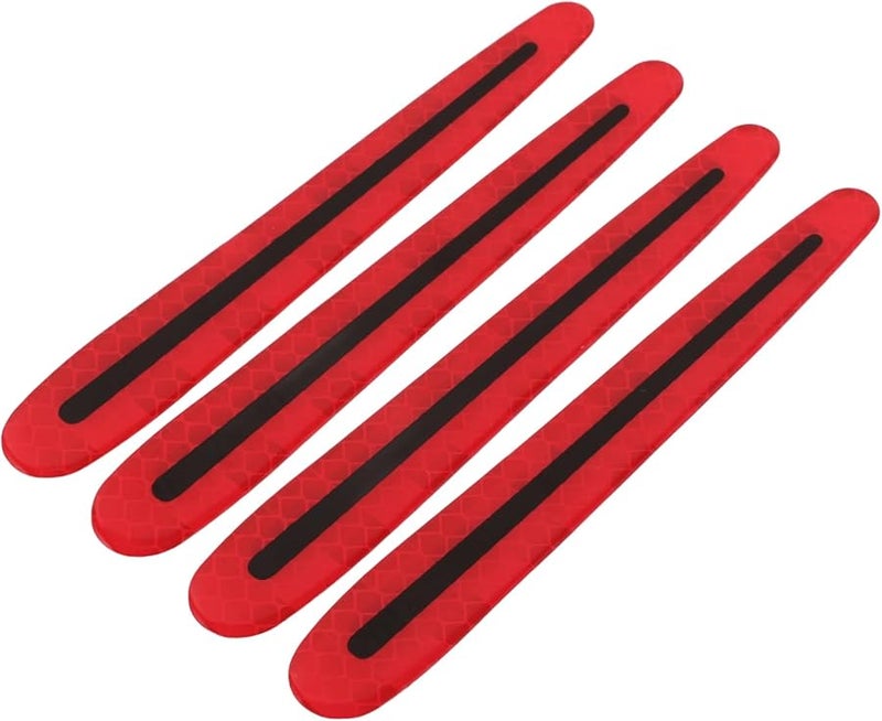 Reflective Car Door Handle Protectors 4PCS Black Enhanced Visibility Scratch Resistant - Image 1