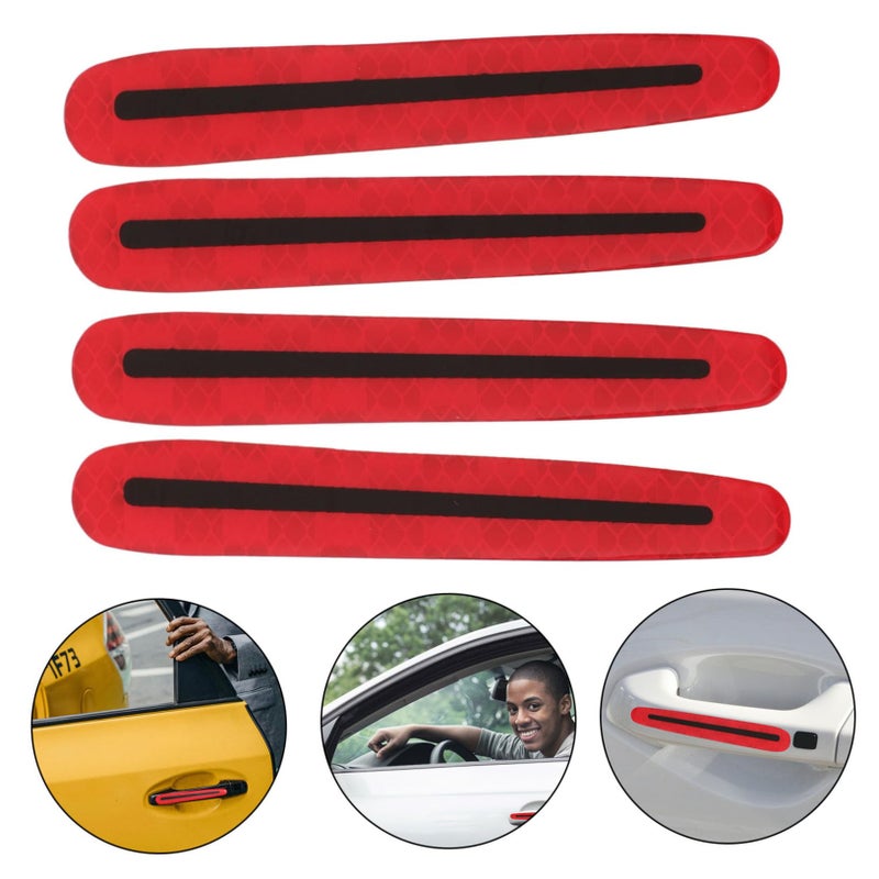 Reflective Car Door Handle Protectors 4PCS Black Enhanced Visibility Scratch Resistant - Image 4
