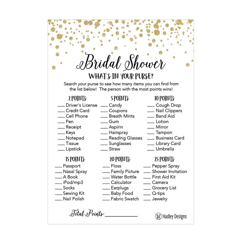 Hadley Designs Gold Bridal Shower Games for 25 Guests Fun and Hilarious Bridal Games for Showers Wedding Shower Engagement Classy Party Activities