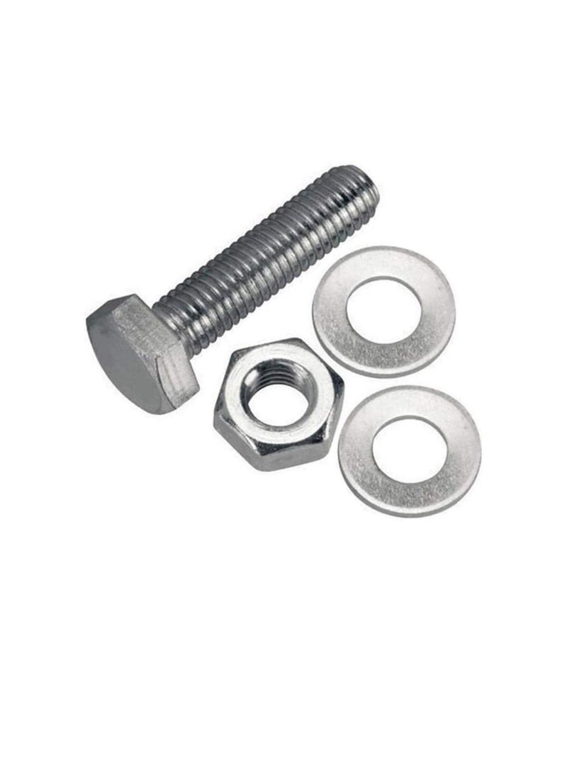 Generic 12 pcs Hex Head Screw Bolts Nuts & Washers Fully Thread GI Plain Finish Bolt Set. (14, 50MM)  - Image 3