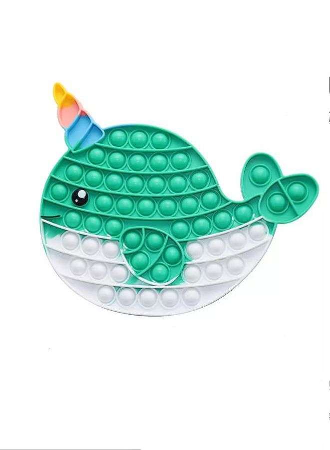 Push Pop Bubble Fidget Toy Silicone Animal Sensory Squeeze Toy Stress Relief Anti-Anxiety ADHD Autism Special Fidget Popper Gift for Kids and Adults Whale D  - Image 1
