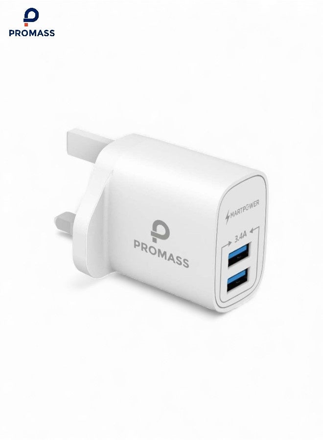 PROMASS USB charger, compatible with tablets and Samsung Galaxy A80, A70, A60, A50 and A40, with two ports - Image 1