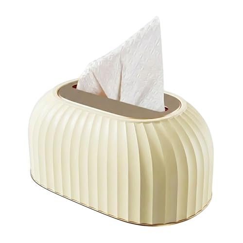 oddpod™ Streak Tissue Box Holder with Automatic Spring/Desktop Facial Paper Towel Dispenser for Office, Home, Restaurants, cafes, Hotels & Hospitals - Ivory - Image 1