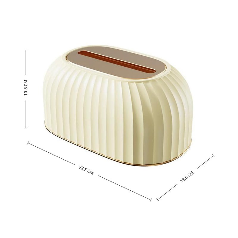oddpod™ Streak Tissue Box Holder with Automatic Spring/Desktop Facial Paper Towel Dispenser for Office, Home, Restaurants, cafes, Hotels & Hospitals - Ivory - Image 3