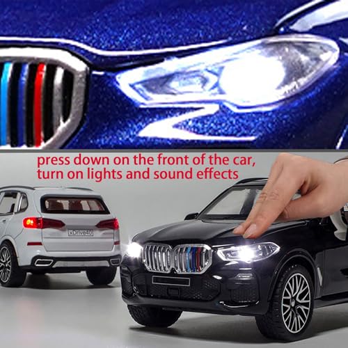 ERBADIHAGO Toy Cars Compatible for X5 132 Metal Model Car Toys with Light and Sound Pull Back Collectible Model for Kids Gift ToyBlack - Image 5