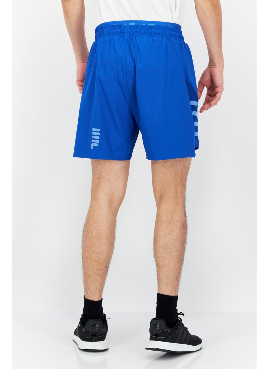 FILA Men Sportswear Fit Brand Logo Training Short, Blue  - Image 4