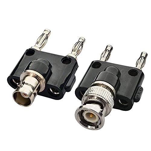 onelinkmore BNC to Banana Adapter Kit, All-in-One RF Coax Connector Set 4-Type(BNC Male/Female to Dual Banana Male/Female Jack), 19mm Spacing Binding Post & Stackable Plugs for Lab Test - Image 5