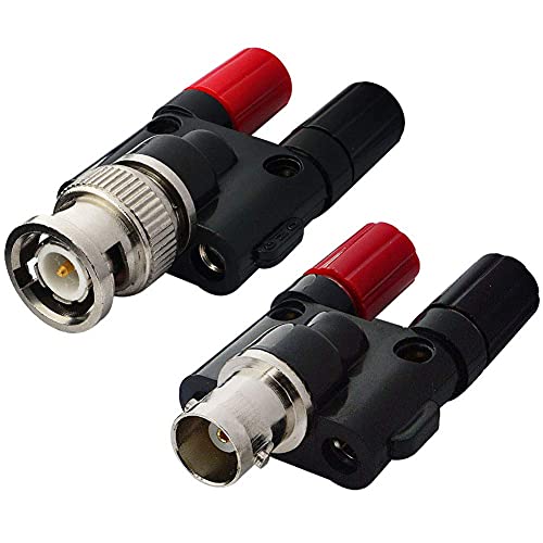 onelinkmore BNC to Banana Adapter Kit, All-in-One RF Coax Connector Set 4-Type(BNC Male/Female to Dual Banana Male/Female Jack), 19mm Spacing Binding Post & Stackable Plugs for Lab Test - Image 4