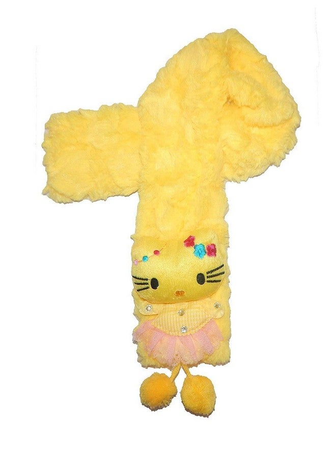 Malvina Kids Solid Fur Muffler (Yellow)