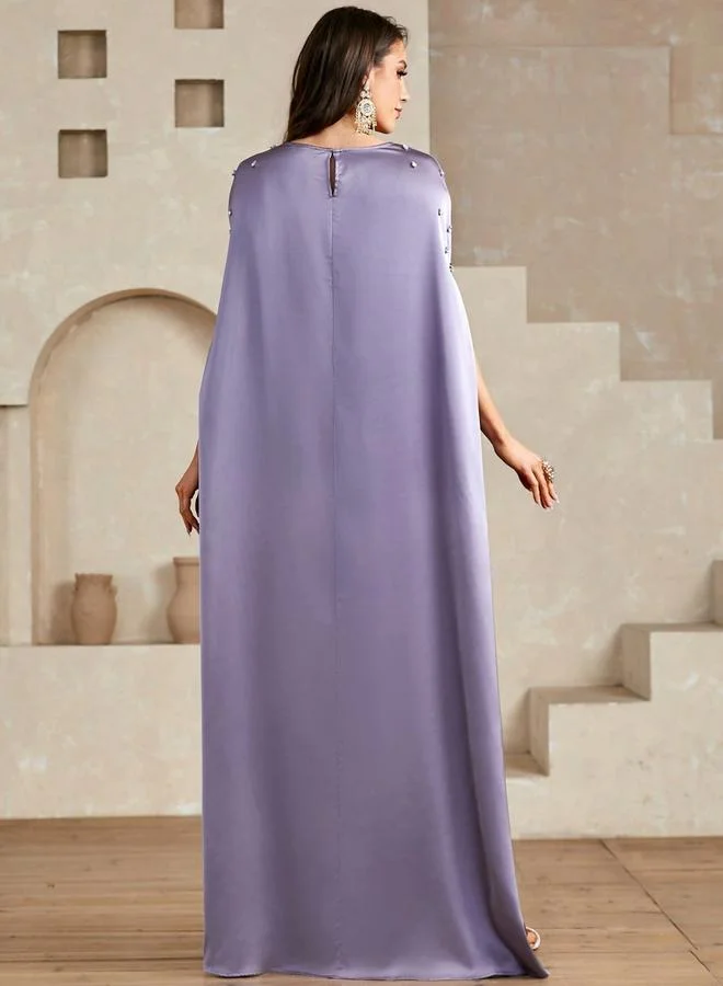 Take Two lavender Women's Embellished Round Neck batwing sleeve Maxi Dress for Women | Best Price UAE